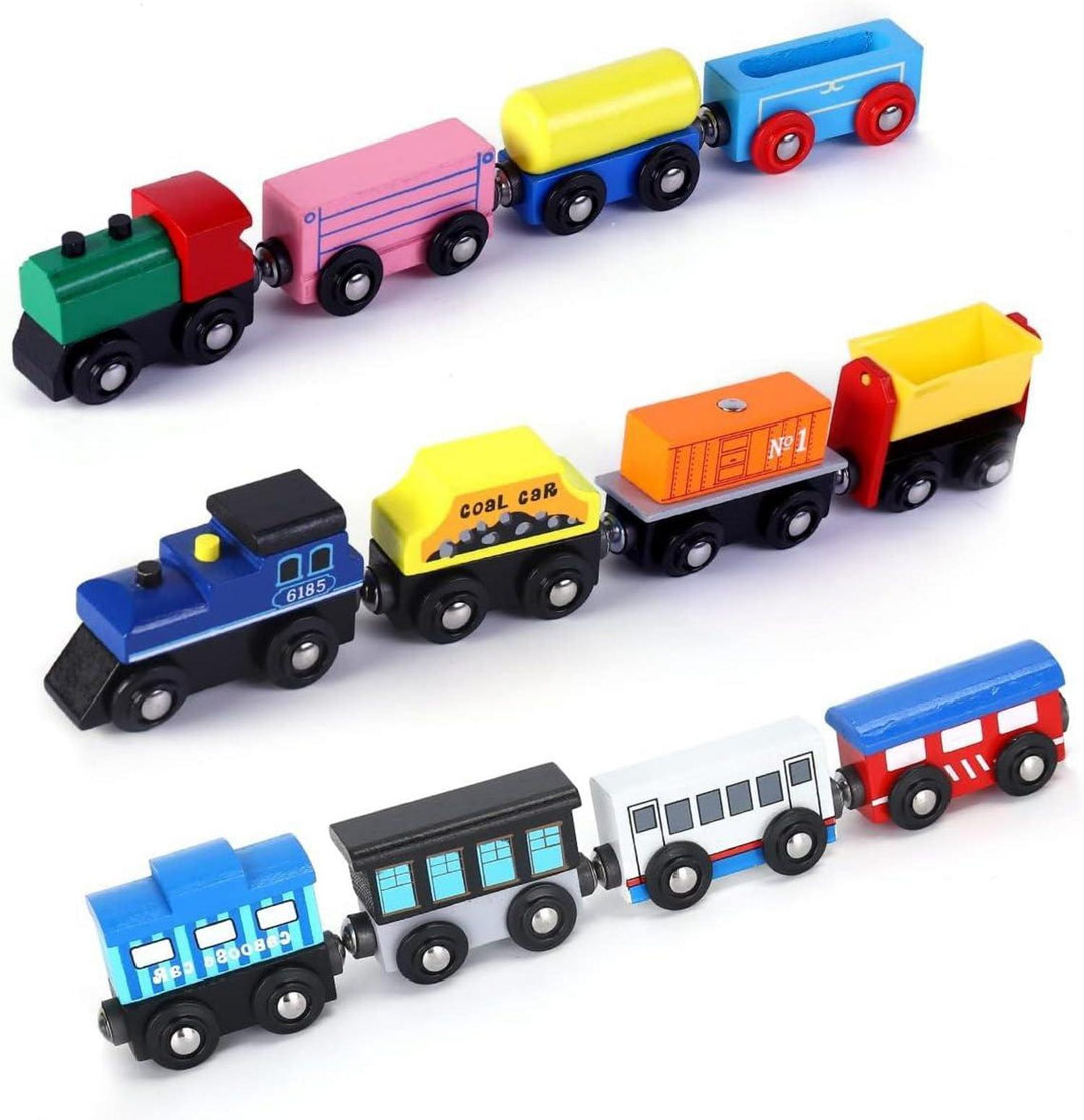 Adventskalender für Kinder 2026 | 12 Tage mit Holz-Eisenbahnwaggons, Magnetverbindung und Rückziehfunktion zum Spielen