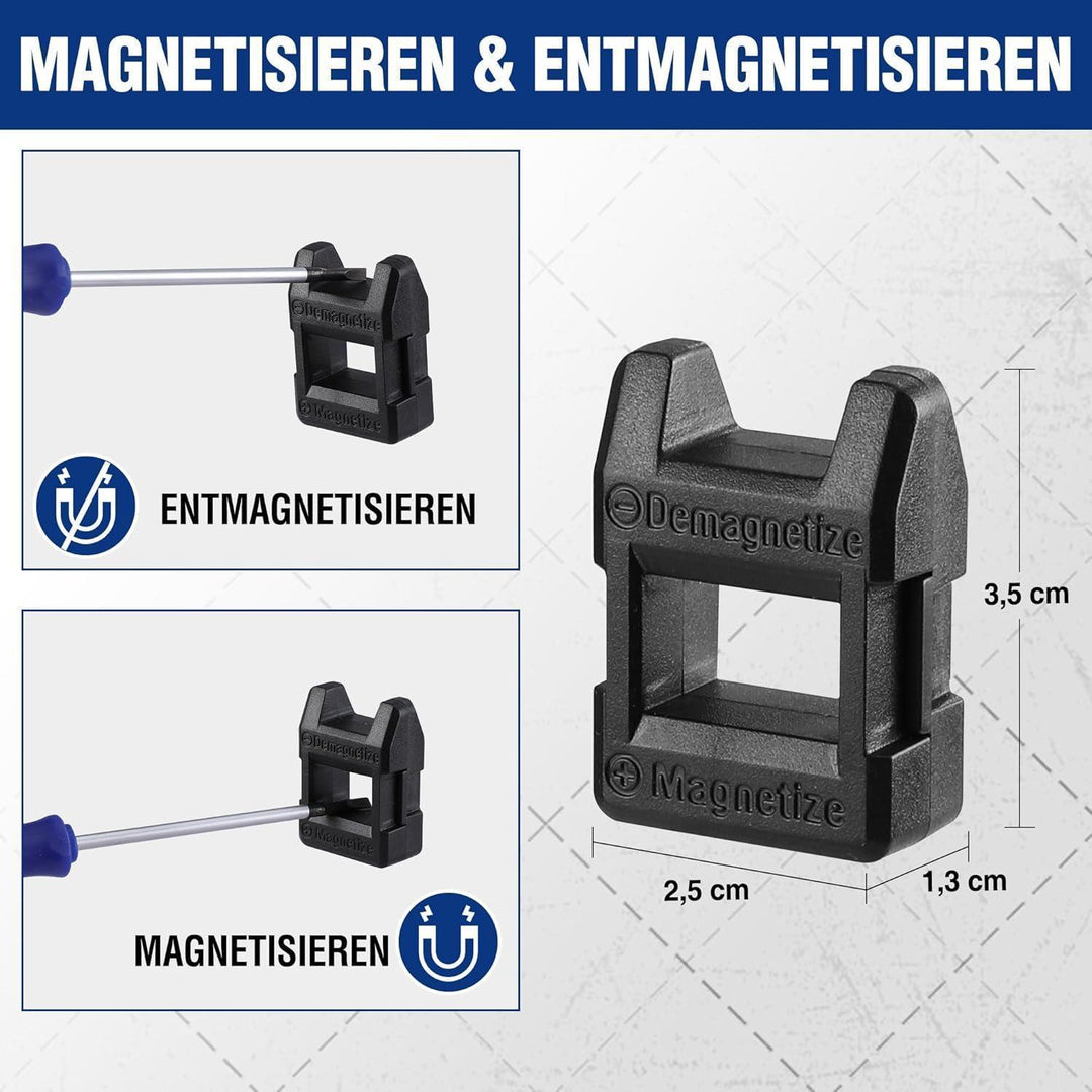 Mini Schraubendreher Set 10-teilig | Präzisions Schraubendreher mit Schlitz, Kreuz und Torx, Magnetisierer und Aufbewahrungstasche