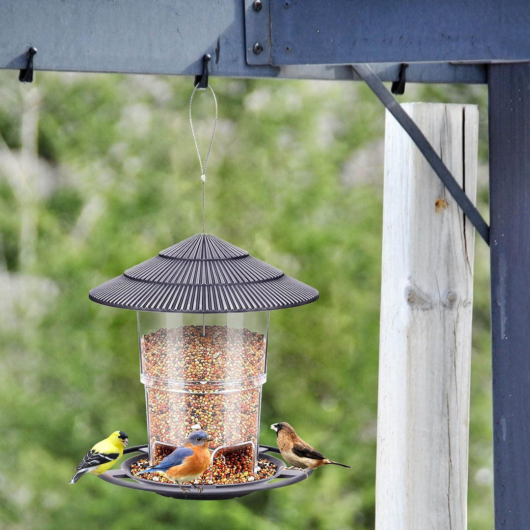 Vogelfutterhaus zum Aufhängen | Wetterfester Vogelfutterspender mit 1 kg Futterkapazität und Regenschutz für Garten und Balkon