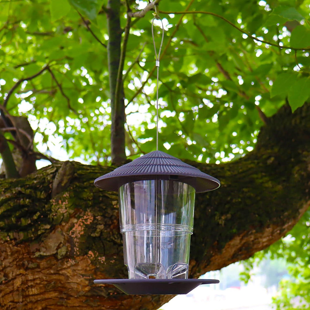 Vogelfutterhaus zum Aufhängen | Wetterfester Vogelfutterspender mit 1 kg Futterkapazität und Regenschutz für Garten und Balkon