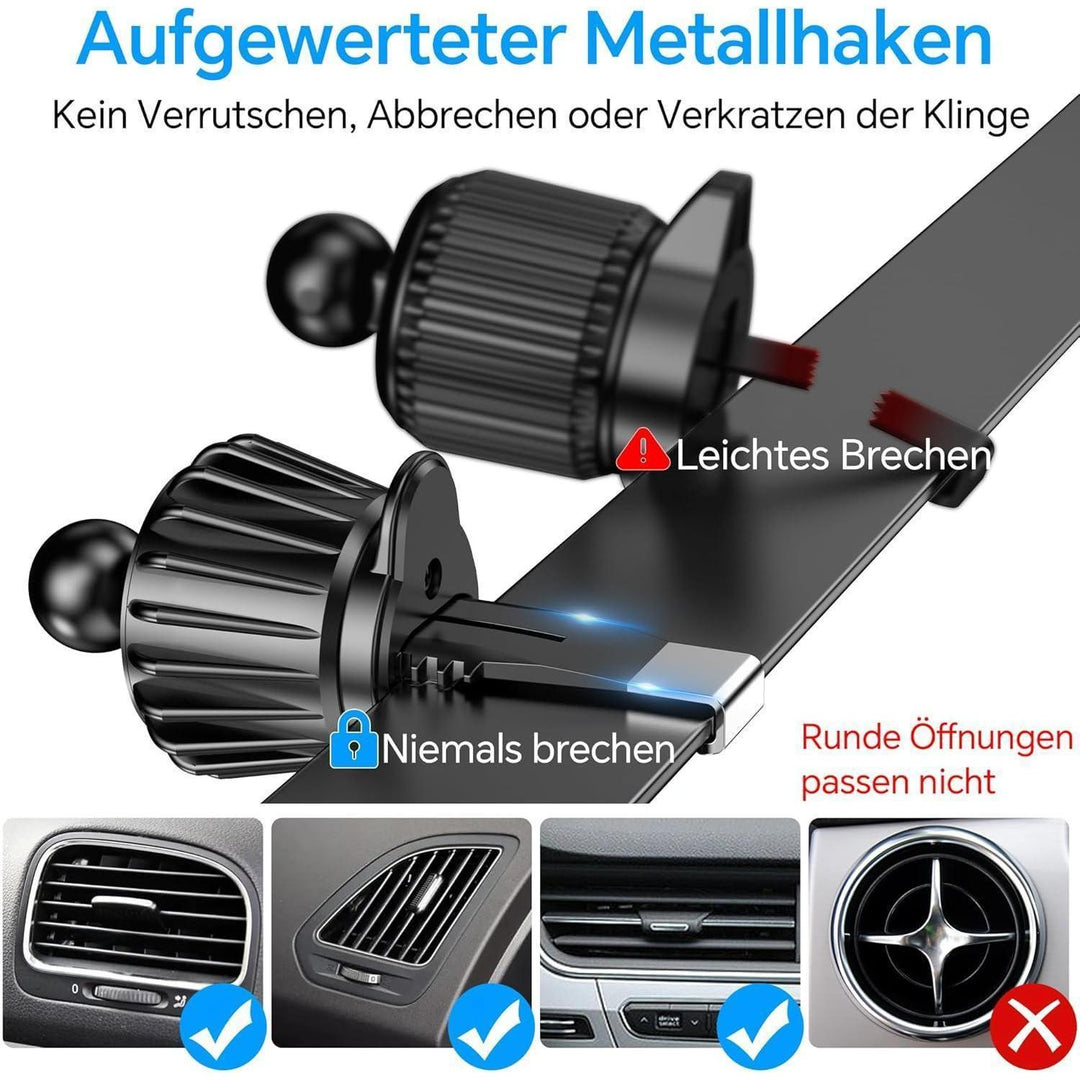 MagSafe Handyhalterung Auto mit 20 N55-Magneten | 360° drehbar für iPhone 17–13, mit Lüftungsklemme und Armaturenbrett-Befestigung