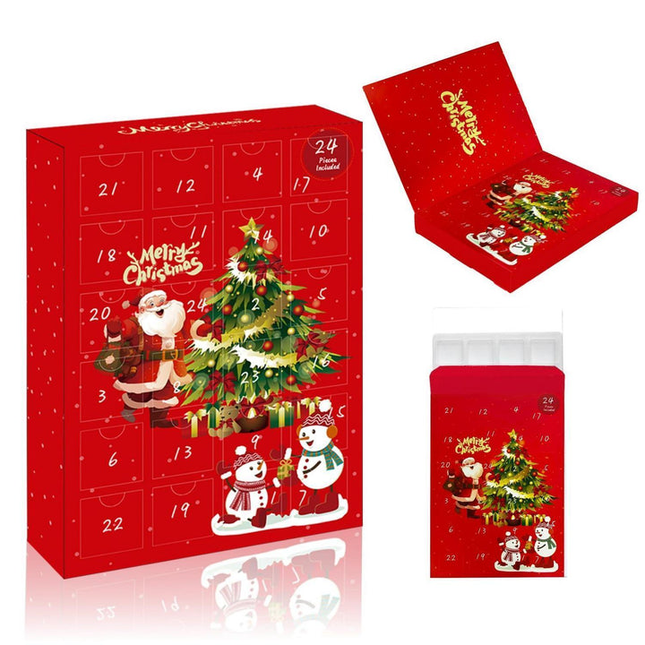 Adventskalender zum Befüllen mit 24 Geschenkschachteln | Rote Weihnachtsboxen aus Pappe mit Sichtfenster für Kinder und Erwachsene