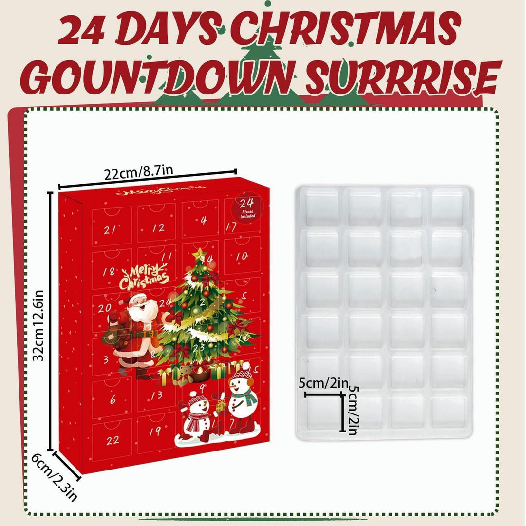 Adventskalender zum Befüllen mit 24 Geschenkschachteln | Rote Weihnachtsboxen aus Pappe mit Sichtfenster für Kinder und Erwachsene