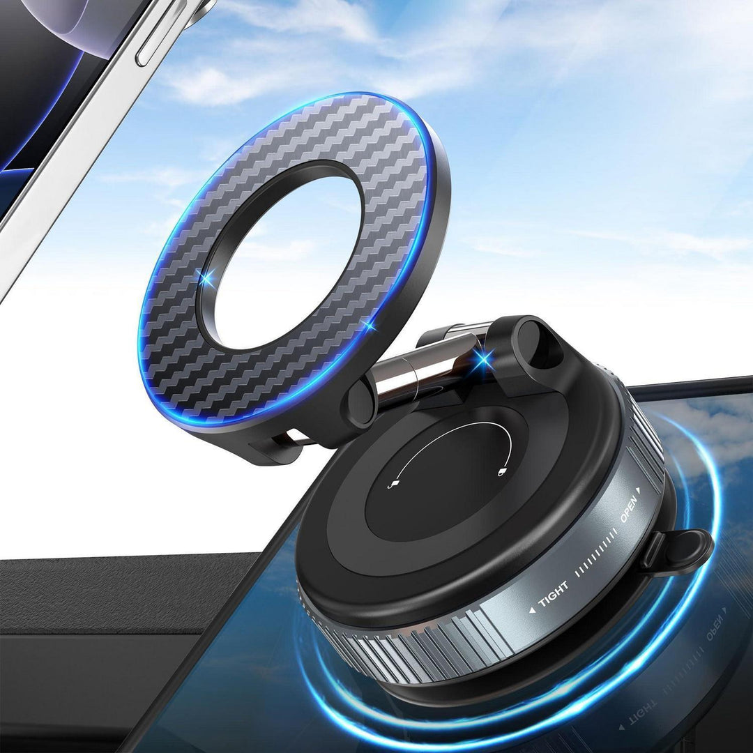 MagSafe Handyhalterung Auto mit Vakuum-Saugnapf | 360° drehbare Magnethalterung mit N55-Magneten und flexiblem Arm für iPhone und Android