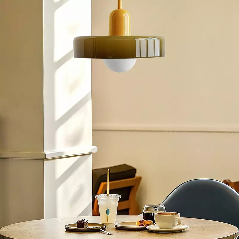 Suspension en métal et verre avec effet vitrail | Ø25/Ø35 cm, douille G9 | Suspension réglable | Aspect cristal