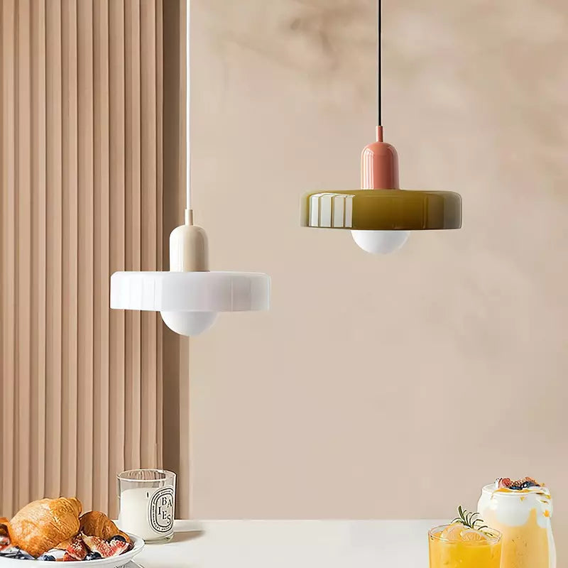 Suspension en métal et verre avec effet vitrail | Ø25/Ø35 cm, douille G9 | Suspension réglable | Aspect cristal