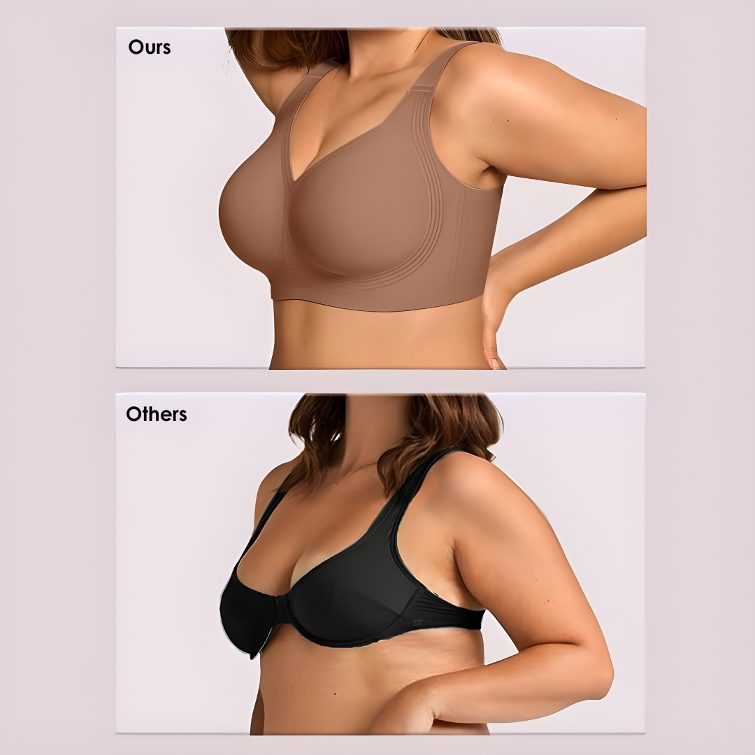 Női vezeték nélküli melltartó 4 rétegű zselés tartással | Teljes fedés, enyhén párnázott kosarak | S-4XL | Fekete, Nude, Bézs