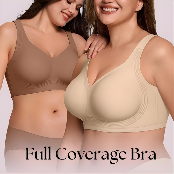 Női vezeték nélküli melltartó 4 rétegű zselés tartással | Teljes fedés, enyhén párnázott kosarak | S-4XL | Fekete, Nude, Bézs