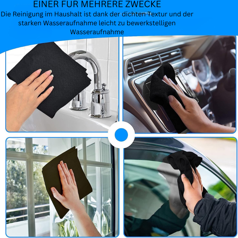 Microfiber Cloths for Glass, Mirrors &amp; Stainless Steel | Streak-Free &amp; Lint-Free Without Chemicals | Set of 10, 30×30 cm, Washable up to 60 °C