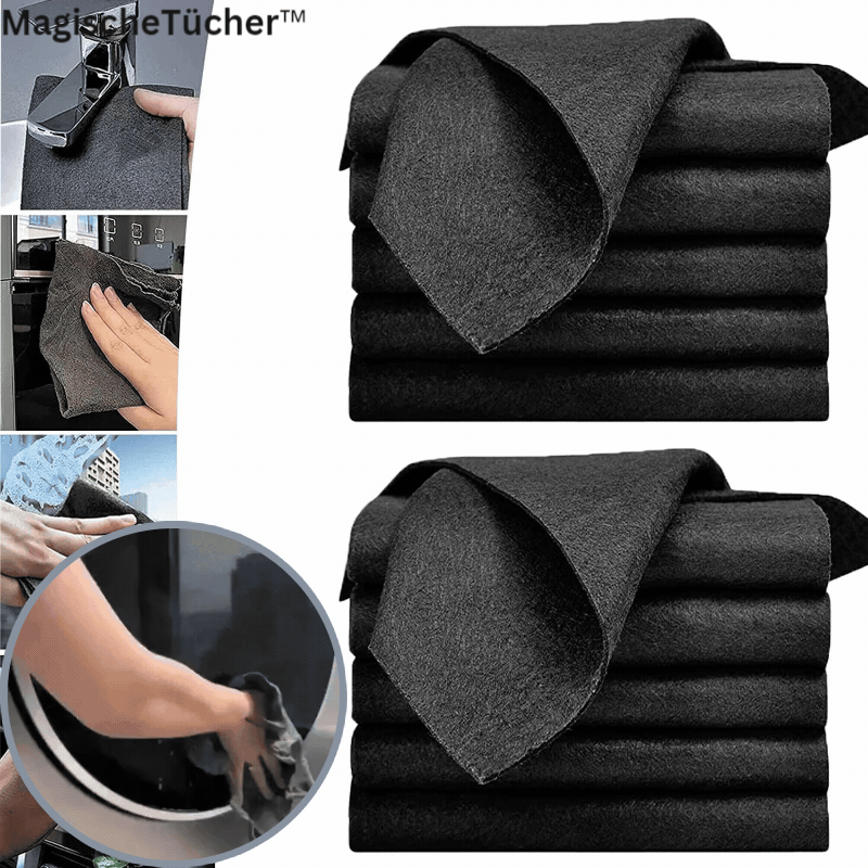 Microfiber Cloths for Glass, Mirrors &amp; Stainless Steel | Streak-Free &amp; Lint-Free Without Chemicals | Set of 10, 30×30 cm, Washable up to 60 °C