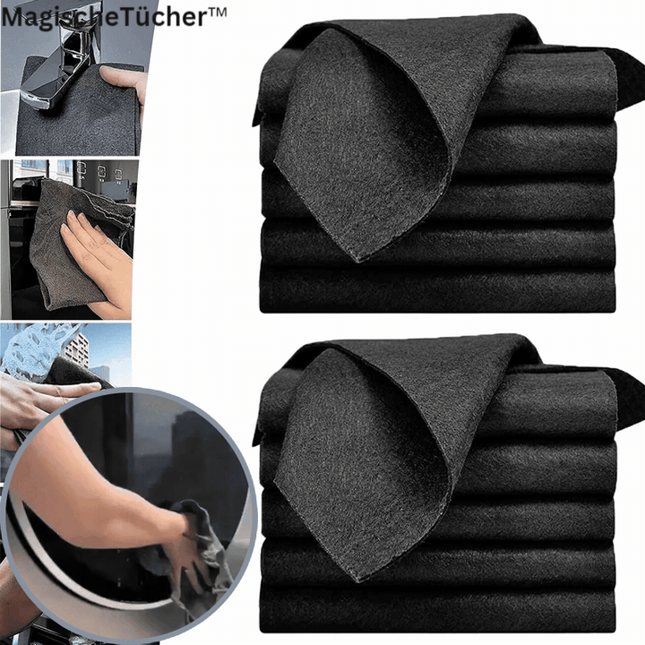 Microfiber Cloths for Glass, Mirrors &amp; Stainless Steel | Streak-Free &amp; Lint-Free Without Chemicals | Set of 10, 30×30 cm, Washable up to 60 °C