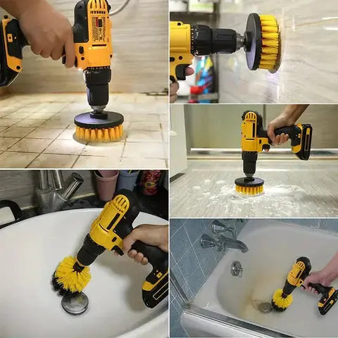 Reinigungsbürsten-Set für Bohrmaschine | Rotierende Bürstenaufsätze für Fliesen, Fugen, Bad &amp; Küche | 3–7-teilig