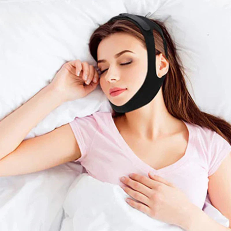 Anti-Snore Headband | Comfortable Sleep Mask with Chin Support | Adjustable &amp; Breathable Neoprene