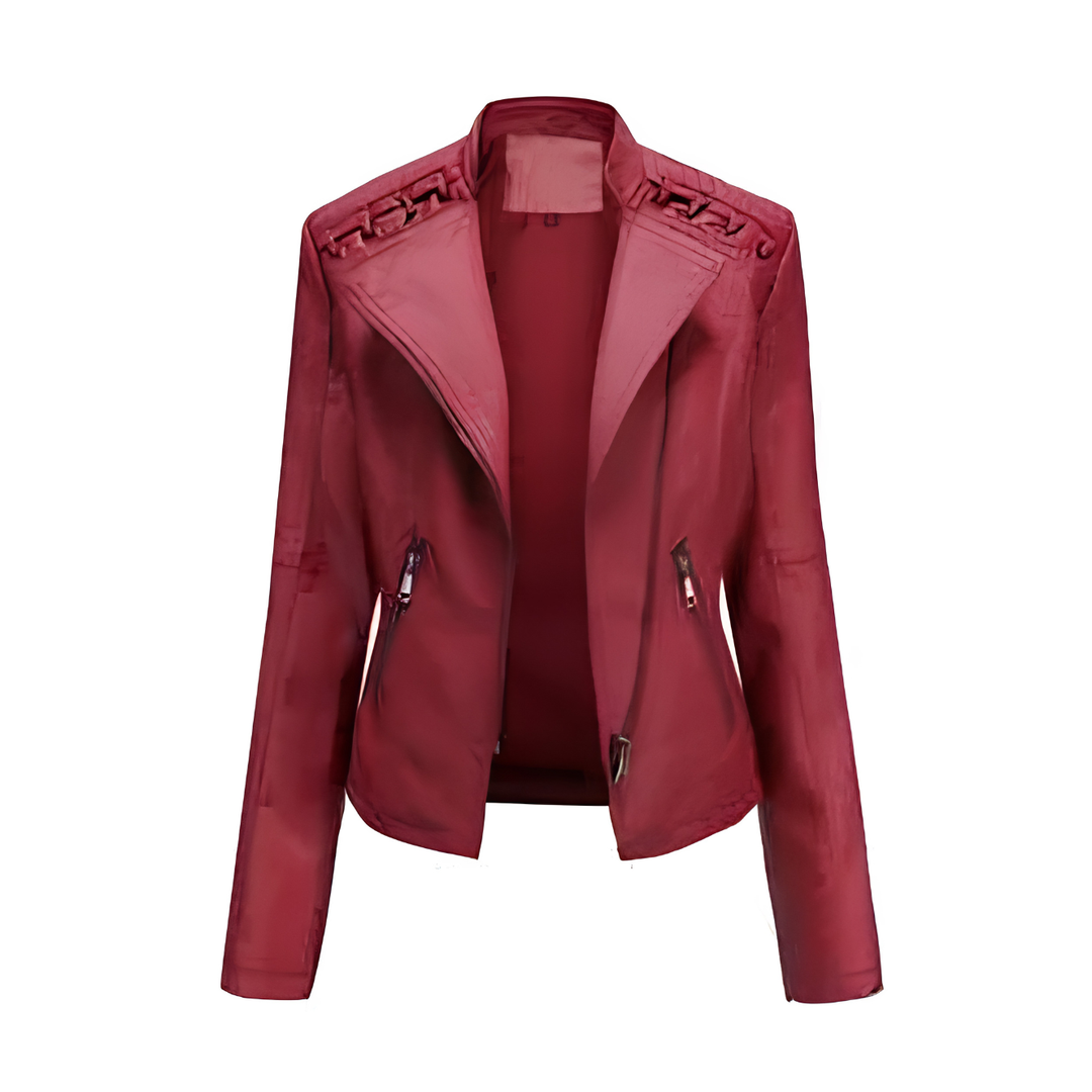 Damen Lederjacke | Modern geschnittene Jacke mit weicher Oberfläche für vielseitige Alltags- und Abendlooks