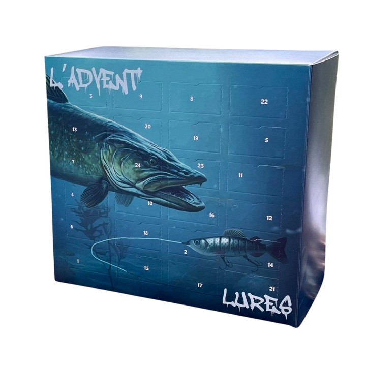 Angler Adventskalender mit 24 Premium-Ködern | Sofort einsatzbereit inkl. Haken | Für Süß- &amp; Salzwasser, Geschenk für Angler