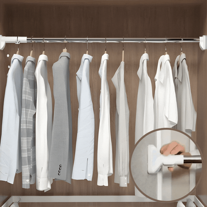 Wall-mounted extendable clothes hanger | No drilling required | Metal, rust-resistant &amp; high load capacity