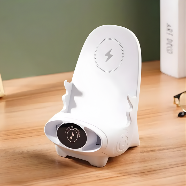 Wireless charger 15 W | Fast charging &amp; phone holder | With aromatherapy &amp; sound enhancement
