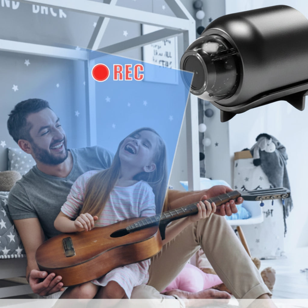 Mini Surveillance Camera 4K with Wi-Fi &amp; Night Vision | Wide-Angle Lens &amp; Motion Detection | App Control iOS/Android | 1200 mAh Battery