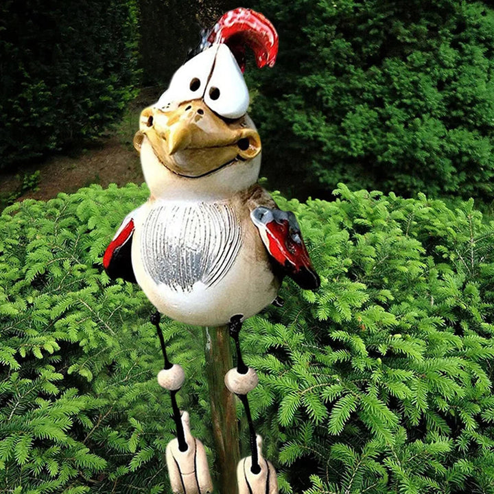 Hühnerfigur für Garten &amp; Balkon | Wetterfeste Gartendeko aus Kunstharz im Landhausstil für Innen &amp; Außen