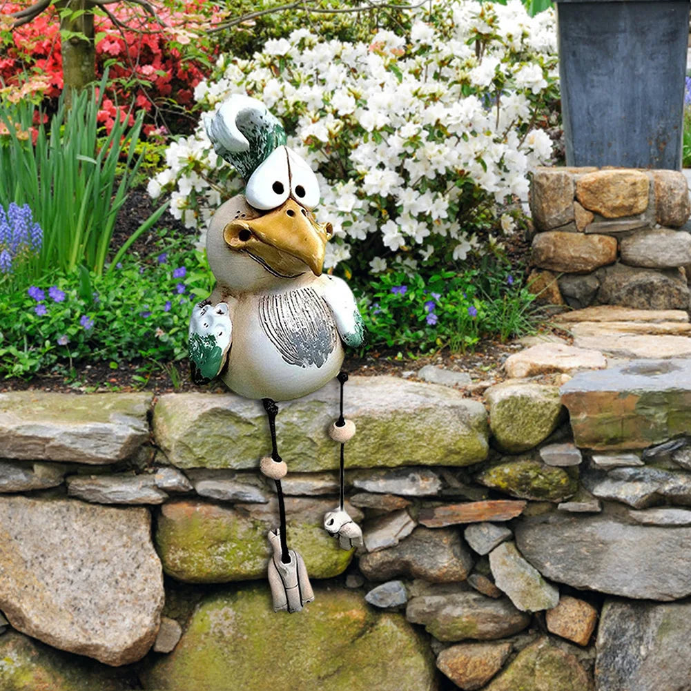 Hühnerfigur für Garten &amp; Balkon | Wetterfeste Gartendeko aus Kunstharz im Landhausstil für Innen &amp; Außen