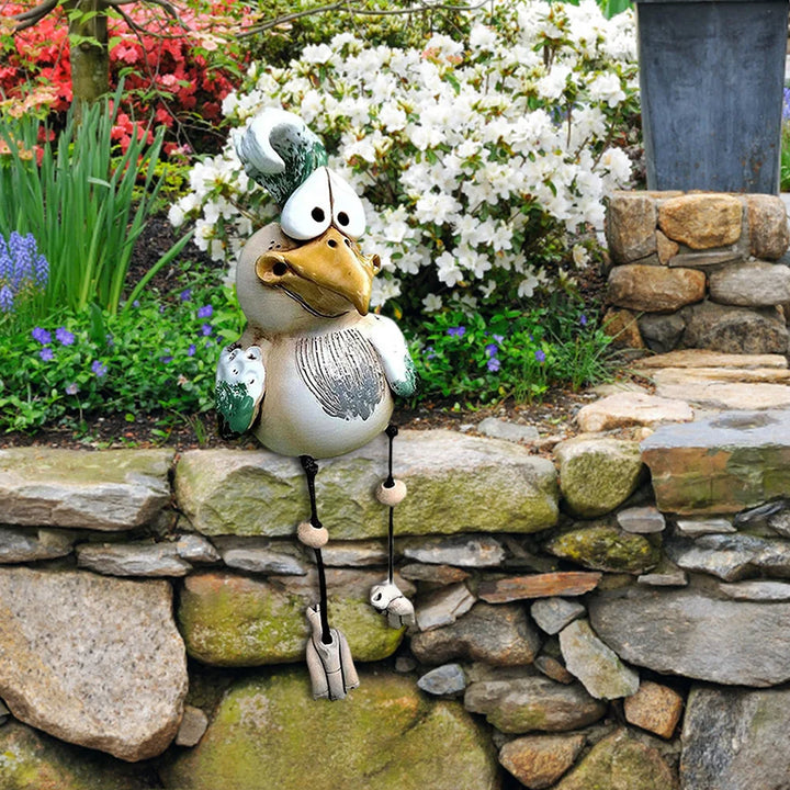 Hühnerfigur für Garten &amp; Balkon | Wetterfeste Gartendeko aus Kunstharz im Landhausstil für Innen &amp; Außen