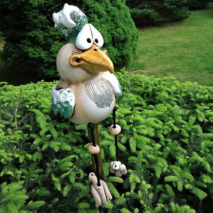 Hühnerfigur für Garten &amp; Balkon | Wetterfeste Gartendeko aus Kunstharz im Landhausstil für Innen &amp; Außen
