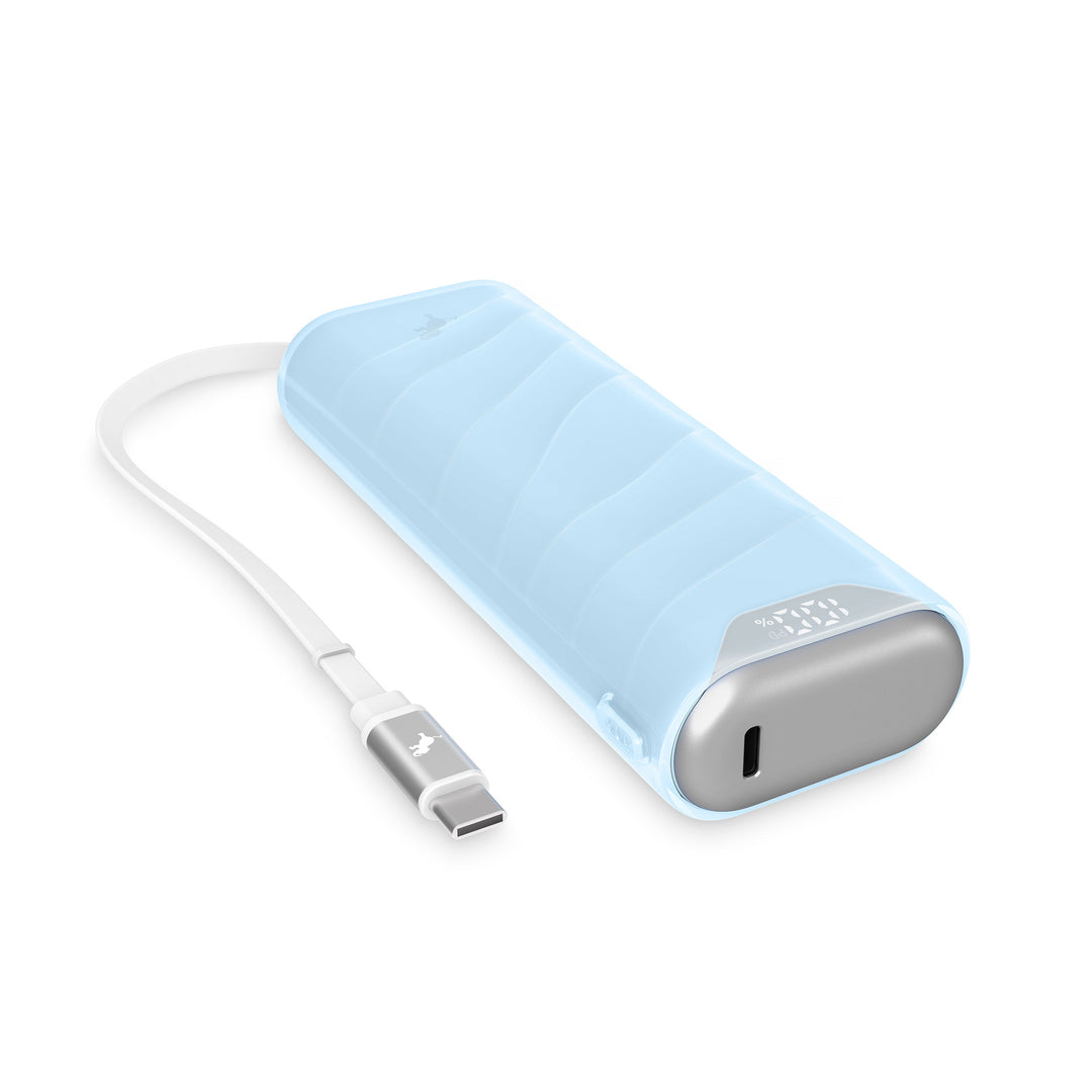Powerbank 10.000 mAh | Kompakte USB-C-Powerbank mit integriertem, einziehbarem Ladekabel