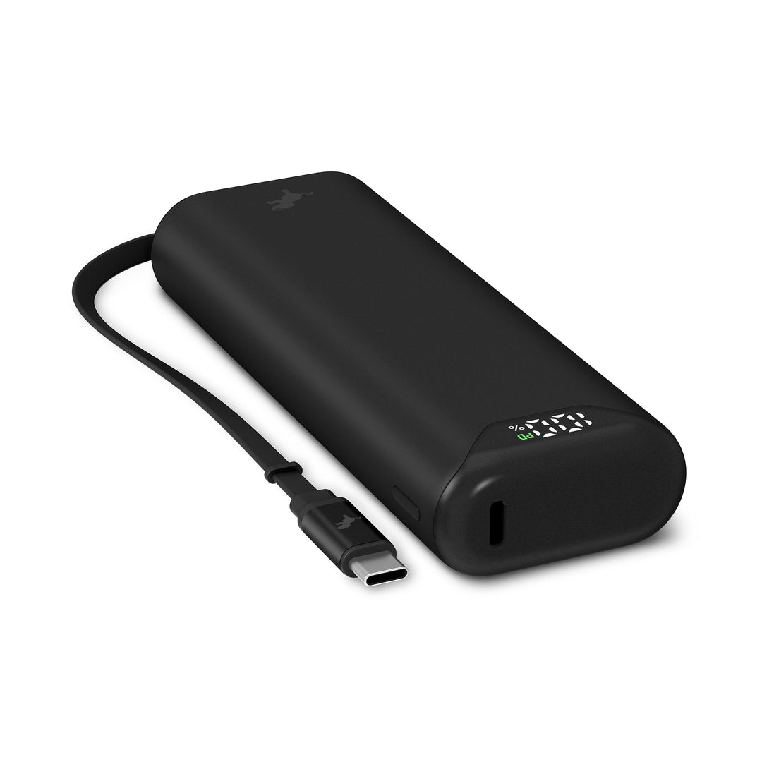 Powerbank 10.000 mAh | Kompakte USB-C-Powerbank mit integriertem, einziehbarem Ladekabel