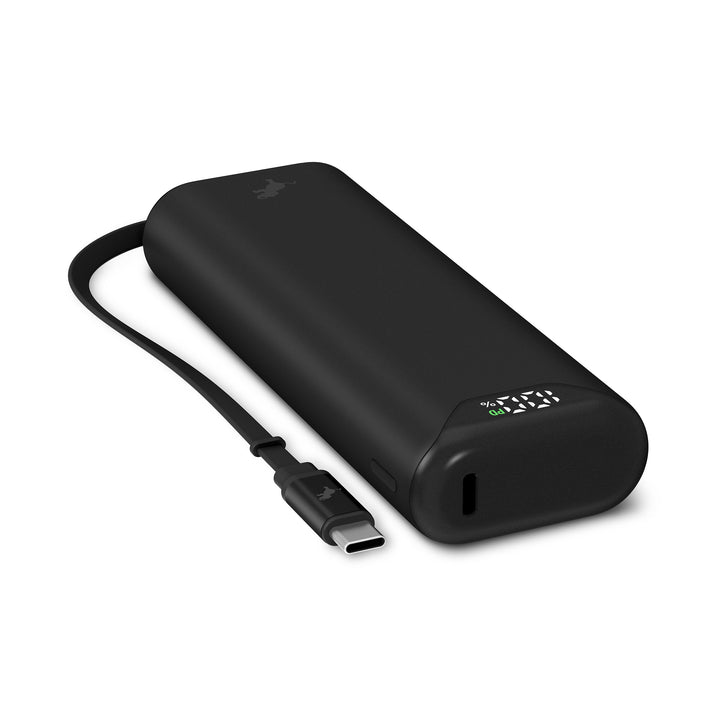 Powerbank 10.000 mAh | Kompakte USB-C-Powerbank mit integriertem, einziehbarem Ladekabel