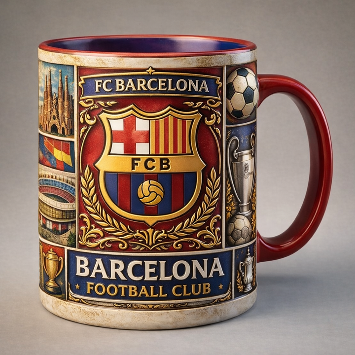 3D Fußball Keramik Tasse 350 ml | Stadion-Relief &amp; Clubdesign | Mikrowellen- &amp; Spülmaschinengeeignet | Fan Becher 12×9 cm