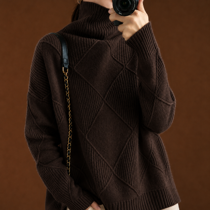 Damen Rollkragenpullover | Weicher Strickpullover mit wärmender Textur für Herbst, Winter und vielseitige Outfits