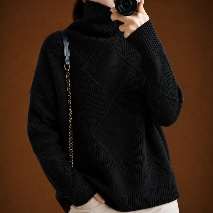 Damen Rollkragenpullover | Weicher Strickpullover mit wärmender Textur für Herbst, Winter und vielseitige Outfits
