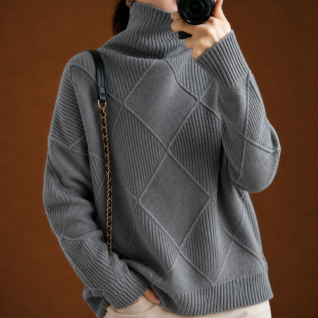 Damen Rollkragenpullover | Weicher Strickpullover mit wärmender Textur für Herbst, Winter und vielseitige Outfits