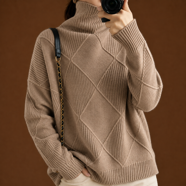 Damen Rollkragenpullover | Weicher Strickpullover mit wärmender Textur für Herbst, Winter und vielseitige Outfits