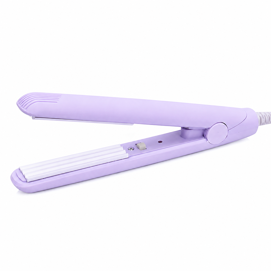 Mini fer à boucler &amp; lisseur 2-en-1 en céramique | Température constante 190°C | Taille voyage 16,5 cm | Pour boucles &amp; cheveux lisses