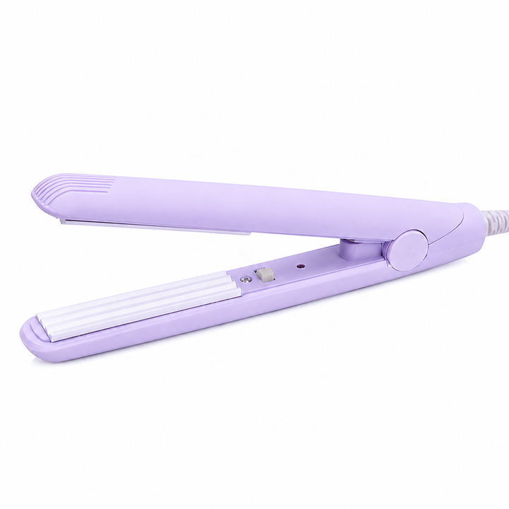 Mini fer à boucler &amp; lisseur 2-en-1 en céramique | Température constante 190°C | Taille voyage 16,5 cm | Pour boucles &amp; cheveux lisses