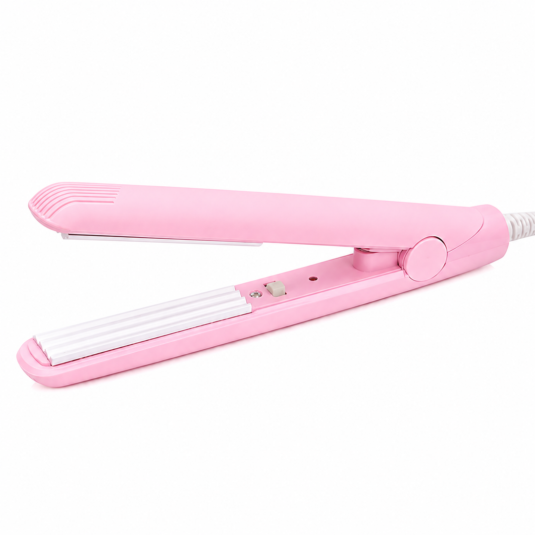 Mini fer à boucler &amp; lisseur 2-en-1 en céramique | Température constante 190°C | Taille voyage 16,5 cm | Pour boucles &amp; cheveux lisses