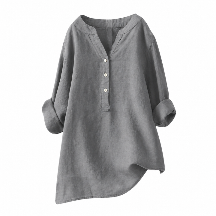 Damen Casualkleid mit V-Ausschnitt | Lockeres Sommerkleid mit verstellbaren Ärmeln
