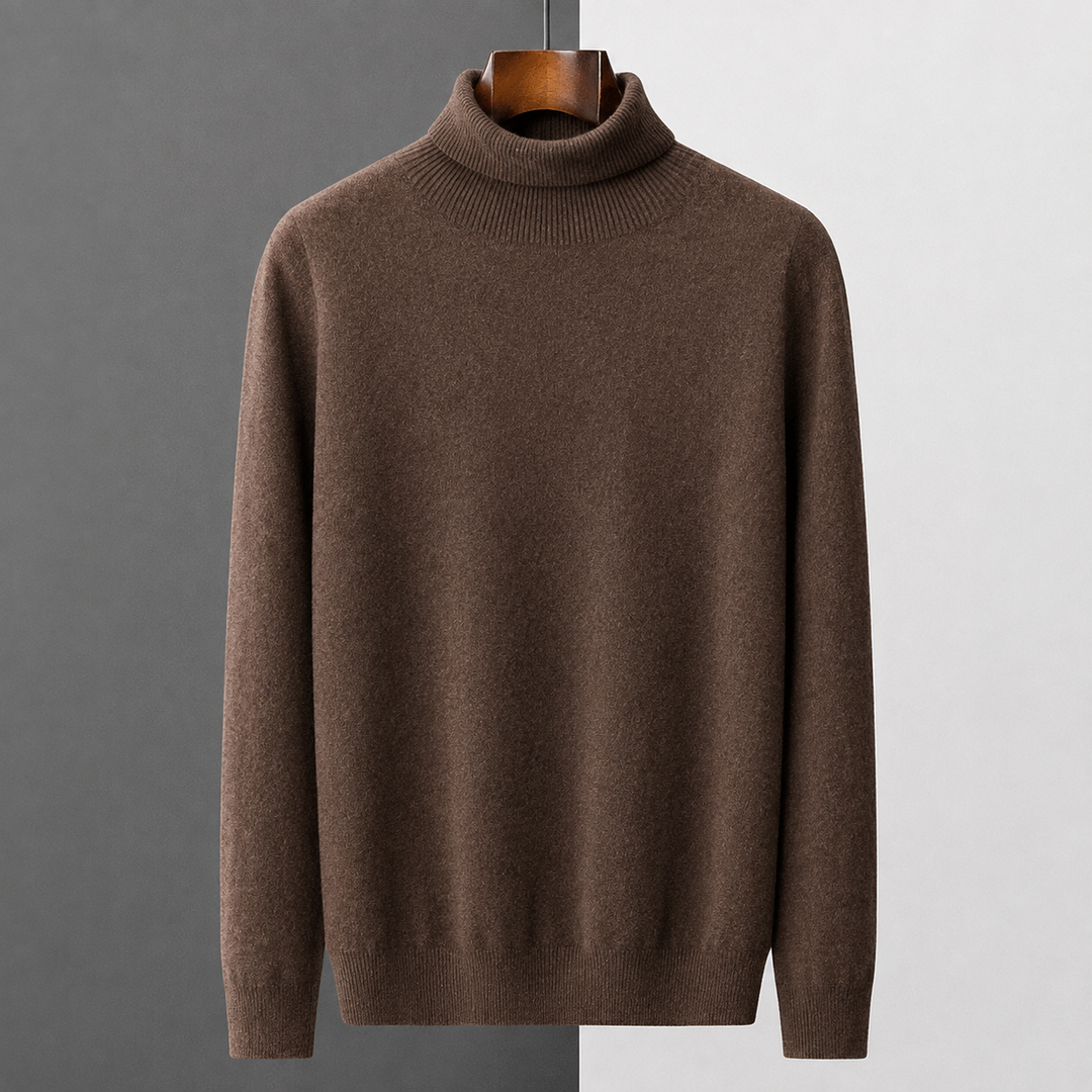 Herren Merinowollpullover mit Rollkragen | Weicher Strickpullover mit langen Ärmeln für Herbst &amp; Winter