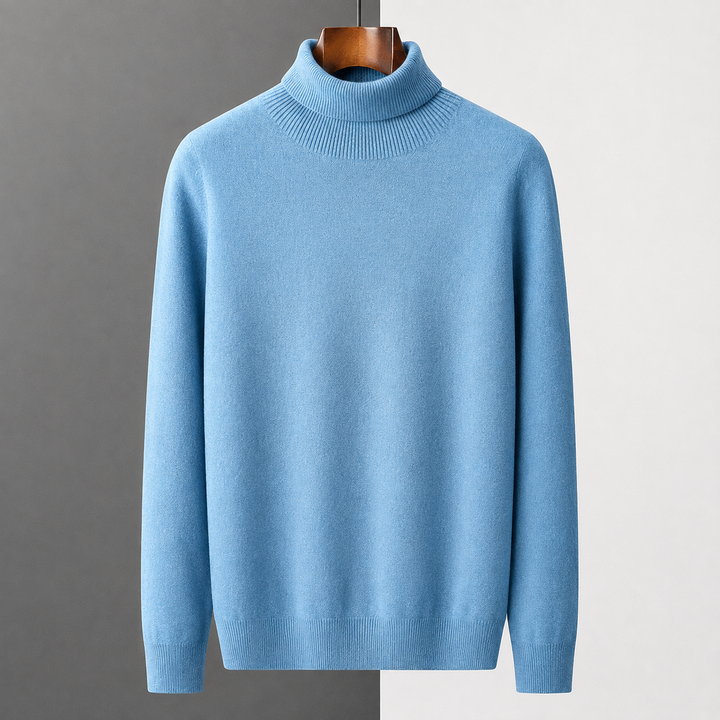 Herren Merinowollpullover mit Rollkragen | Weicher Strickpullover mit langen Ärmeln für Herbst &amp; Winter