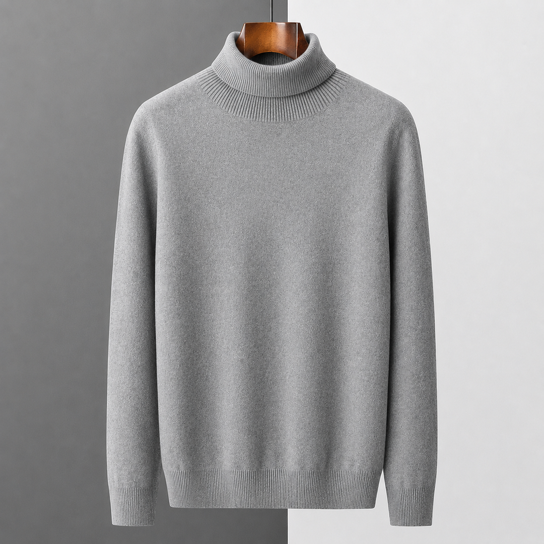 Herren Merinowollpullover mit Rollkragen | Weicher Strickpullover mit langen Ärmeln für Herbst &amp; Winter