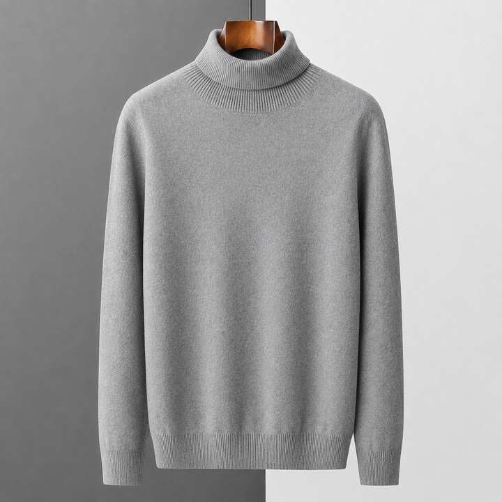Herren Merinowollpullover mit Rollkragen | Weicher Strickpullover mit langen Ärmeln für Herbst &amp; Winter