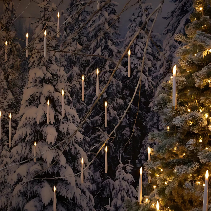 MagicGlow™ Schwebende LED-Kerzen | 12er Set mit Fernbedienung | Flammenlose Deko &amp; Unsichtbarer Aufhängung