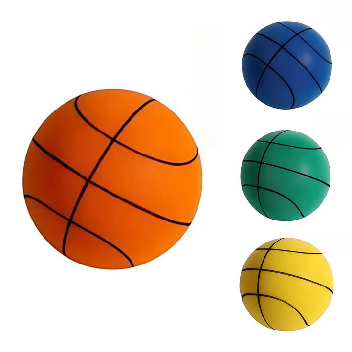 Pallone da basket morbido e silenzioso | Palla indoor in schiuma PU | Silenzioso, amico dei mobili e rimbalzante | Include sacca a rete