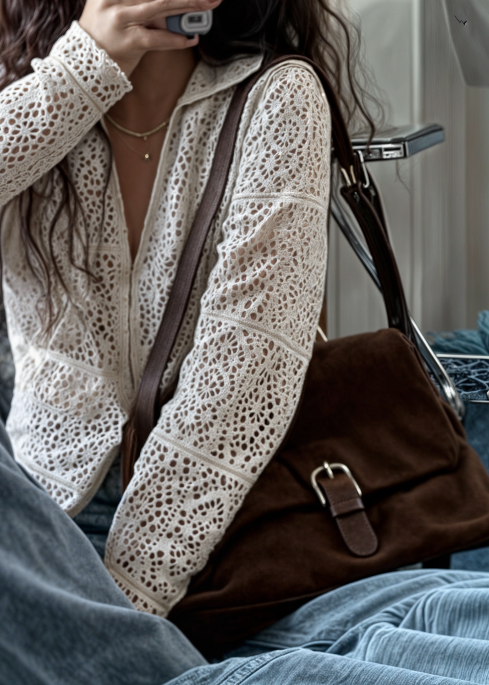 Damen Umhängetasche | Kompakte Crossbody-Tasche mit Reißverschluss, verstellbarem Schulterriemen und Platz für Alltagsutensilien