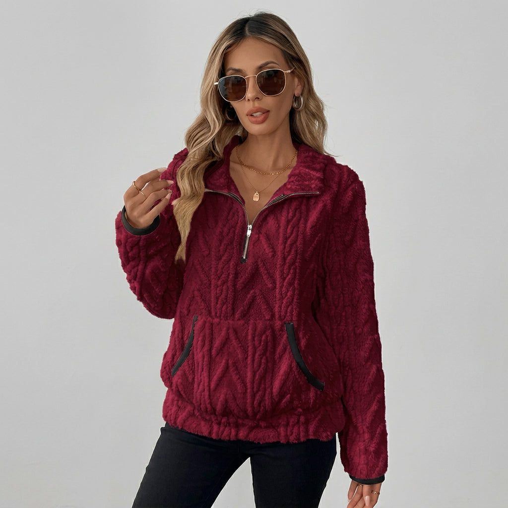 Damen Kuschelpullover flauschig weich und warm | Locker geschnittener Pullover für Herbst und Winter, Alltag und Freizeit