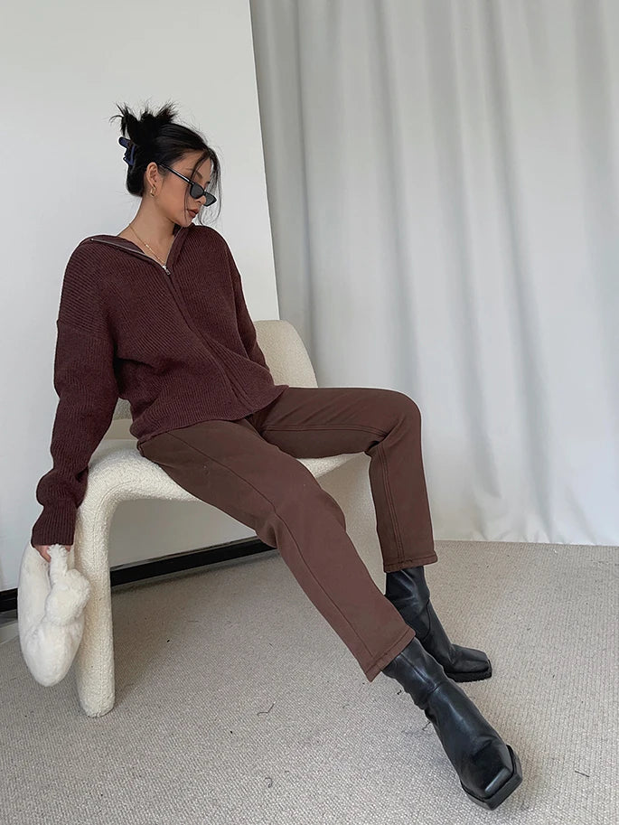 Damen Strickpullover aus weichem Strick | Kuscheliger Winterpullover mit zeitlosem Design für Büro, Alltag und Freizeit