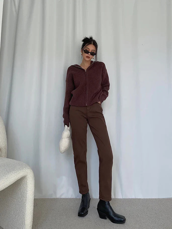 Damen Strickpullover aus weichem Strick | Kuscheliger Winterpullover mit zeitlosem Design für Büro, Alltag und Freizeit