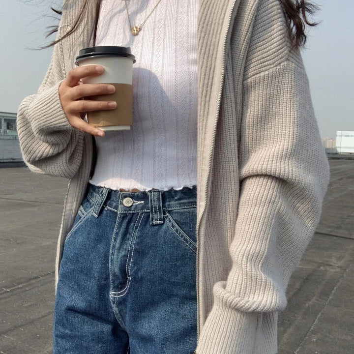 Damen Strickpullover aus weichem Strick | Kuscheliger Winterpullover mit zeitlosem Design für Büro, Alltag und Freizeit