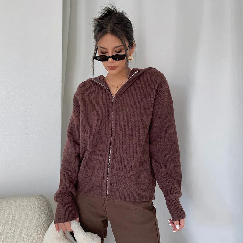 Damen Strickpullover aus weichem Strick | Kuscheliger Winterpullover mit zeitlosem Design für Büro, Alltag und Freizeit
